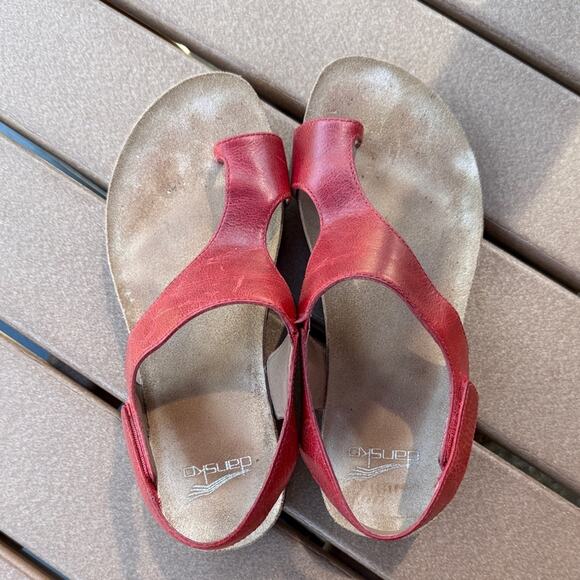 Dansko Reece Red Leather Sandals EU 37 - Picture 2 of 5